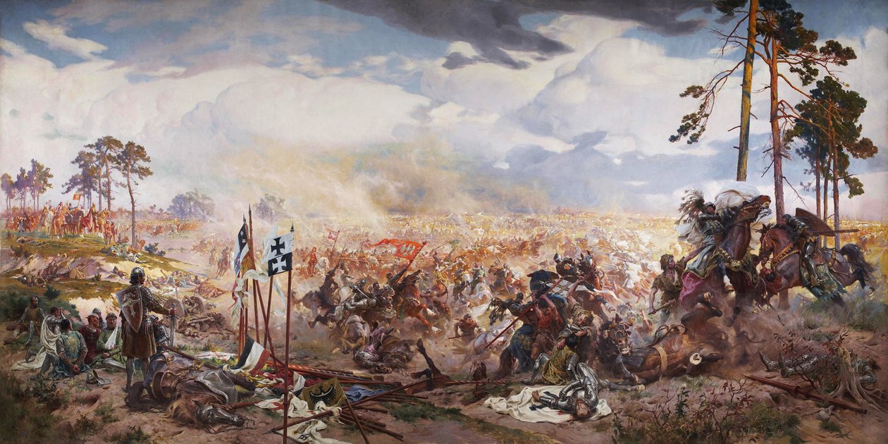 グルンヴァルトの戦い、1910 年 作： タデウシュ・ポピエル