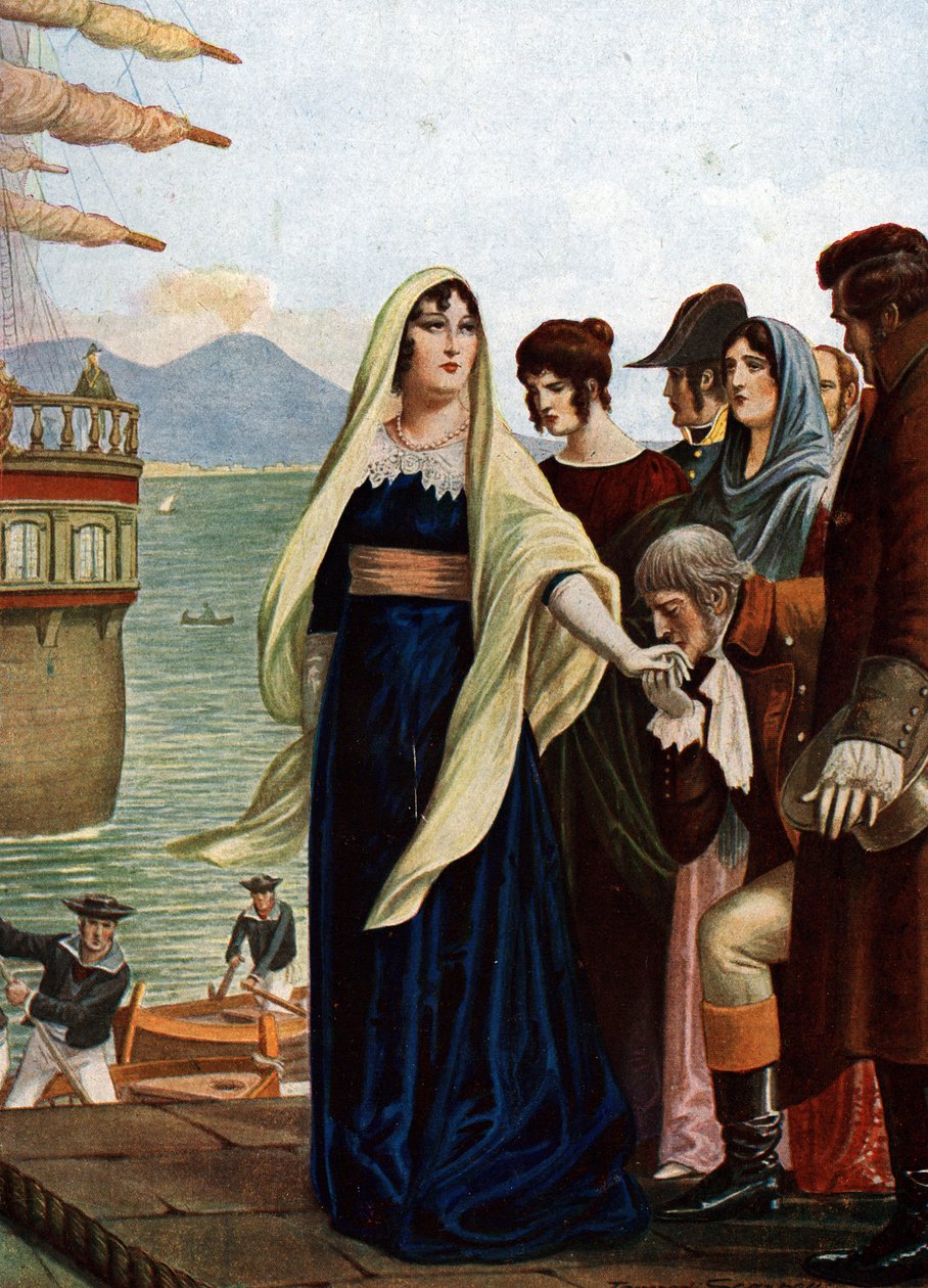 オーストリアのナポリ女王マリー・キャロライン (マリア・カロライナ) (1752-1814) フランス占領時にナポリから逃れてシチリアに避難した 作： タンクレディ・スカルペリ