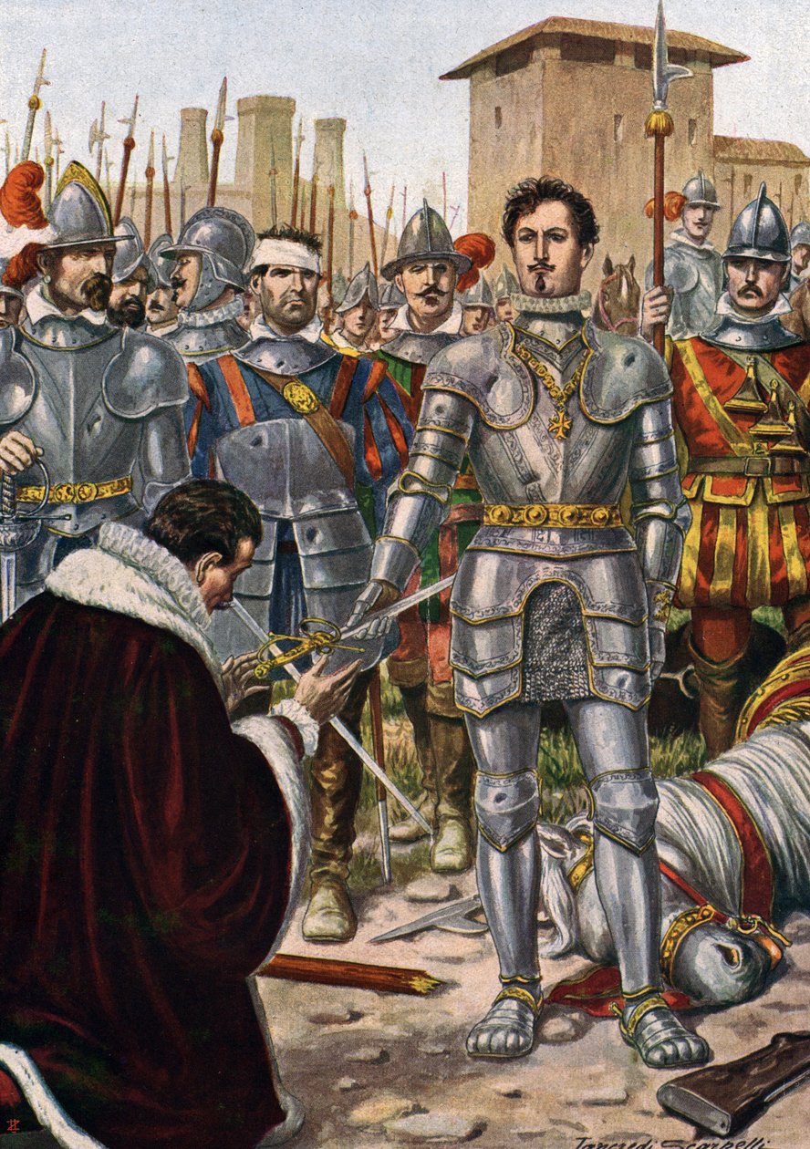 イタリア戦争（1521年〜1526年）：パヴィアの戦い（1525年2月24日 作： タンクレディ・スカルペリ