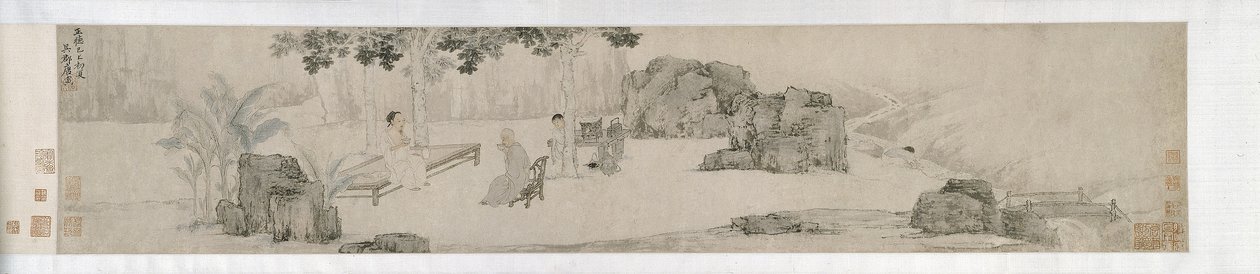 ウートンの木の下でお茶を飲む、明代 作： 殷唐