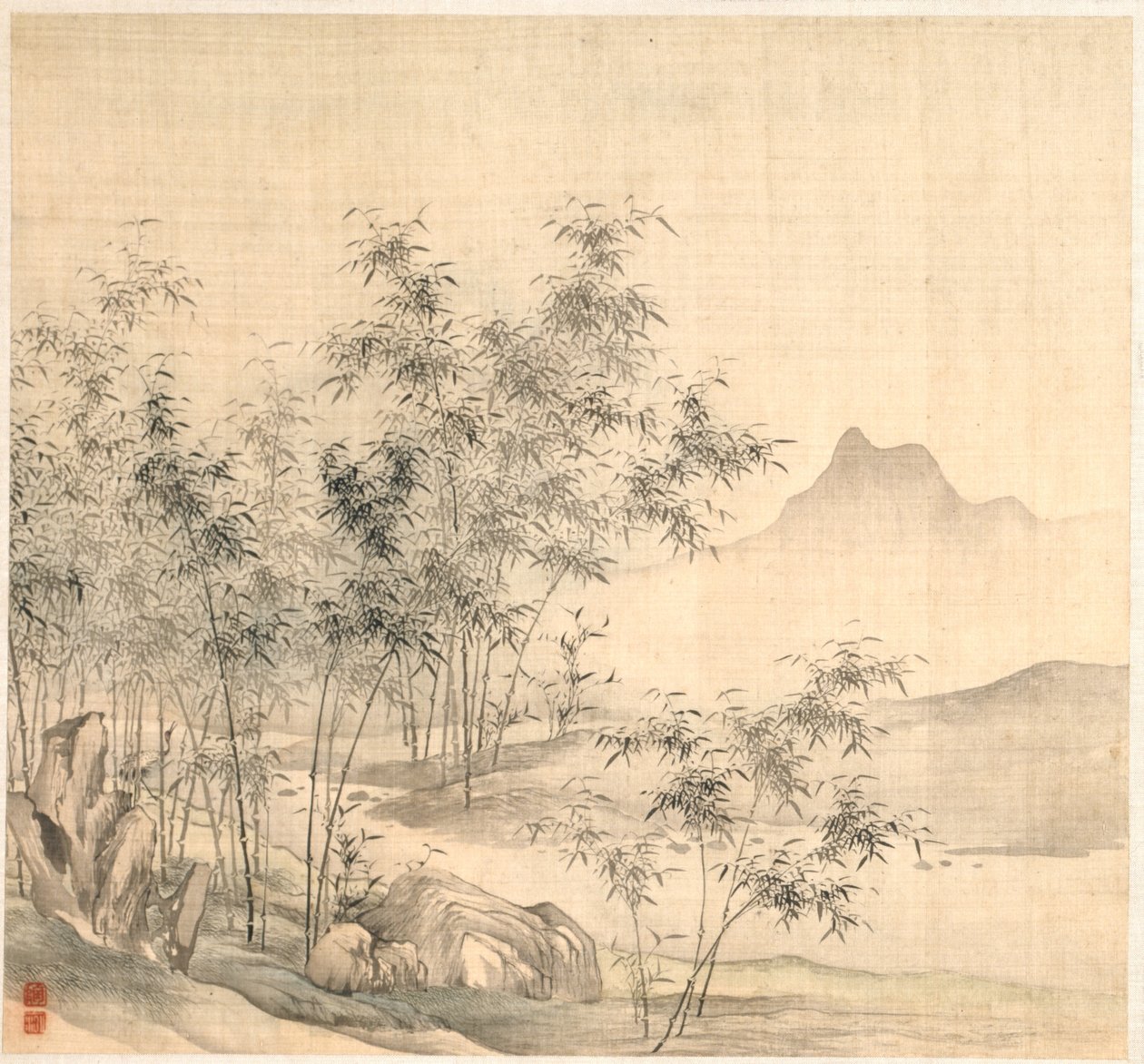 1600年代初頭の竹林の孤独な鶴。 作： タオホン