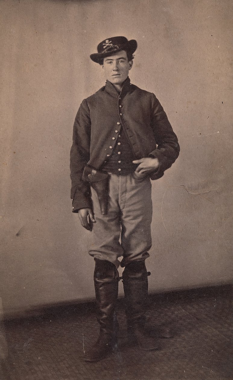 ホルスターにピストルを入れた北軍騎兵隊の兵士、1861～65年。 作： タッピンの写真アートギャラリー