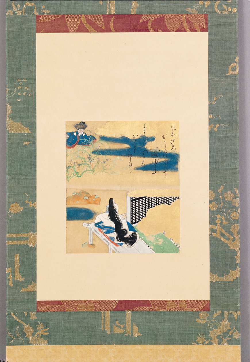 河内への出発（紙に墨、色、金） 作： 俵屋宗達