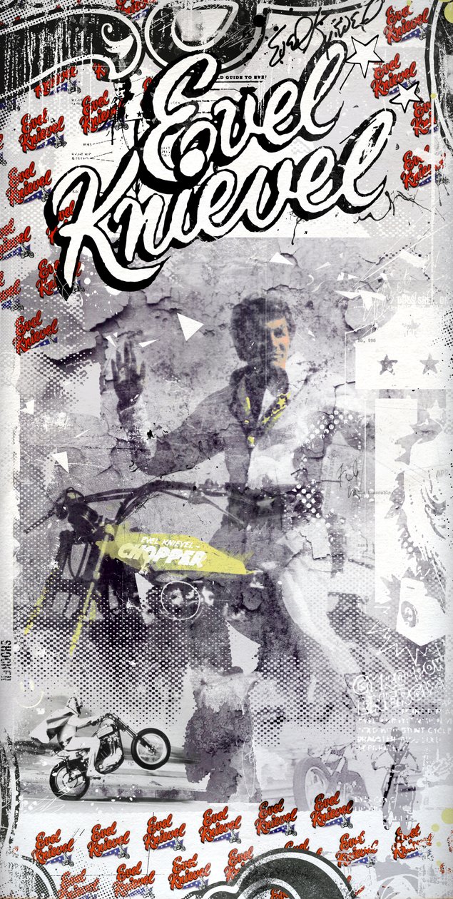 Evel Knievel, 2015 (Colagem sobre tela) 作： Teis Albers
