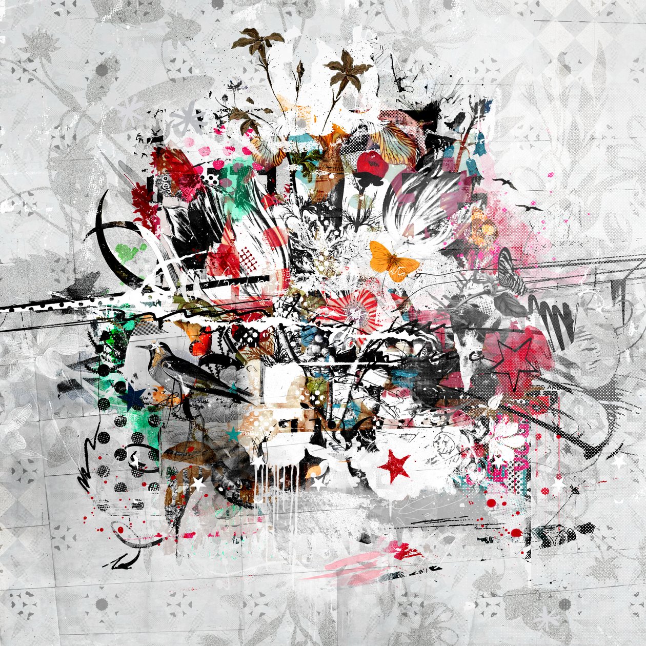 Tudo de uma vez, 2014 (Colagem sobre tela) 作： Teis Albers