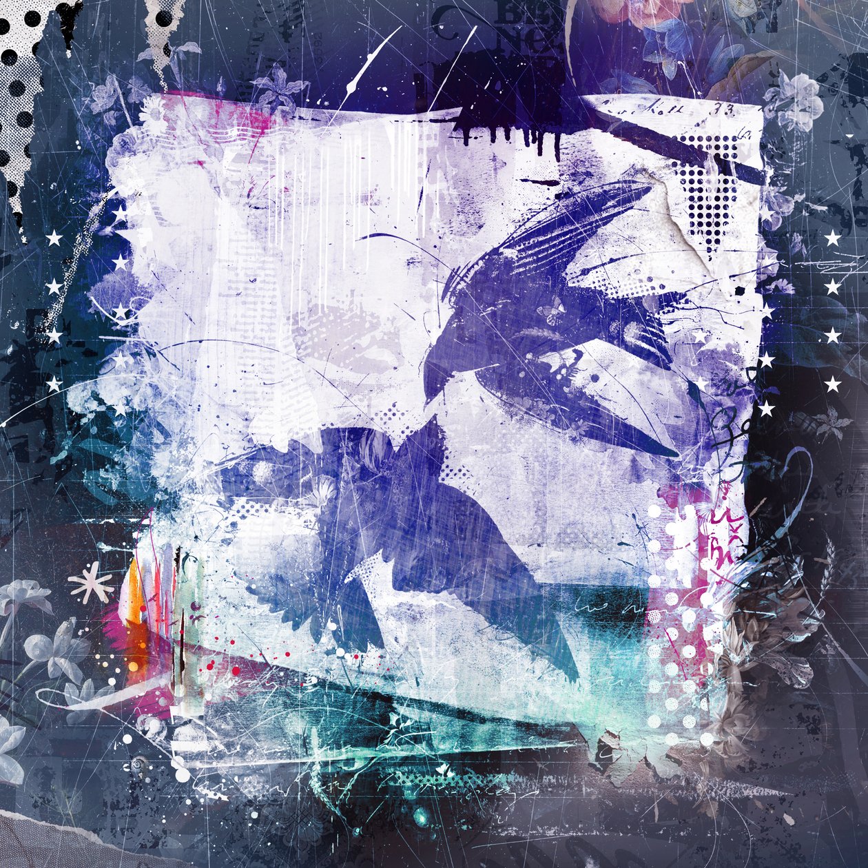 Spiraling Birds、2015年（キャンバスにミクストメディア） 作： Teis Albers