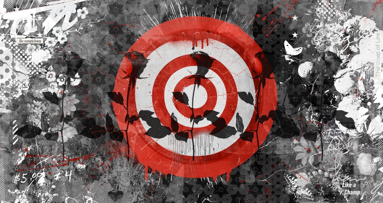 Target Rose, 2014 (Colagem sobre tela) 作： Teis Albers