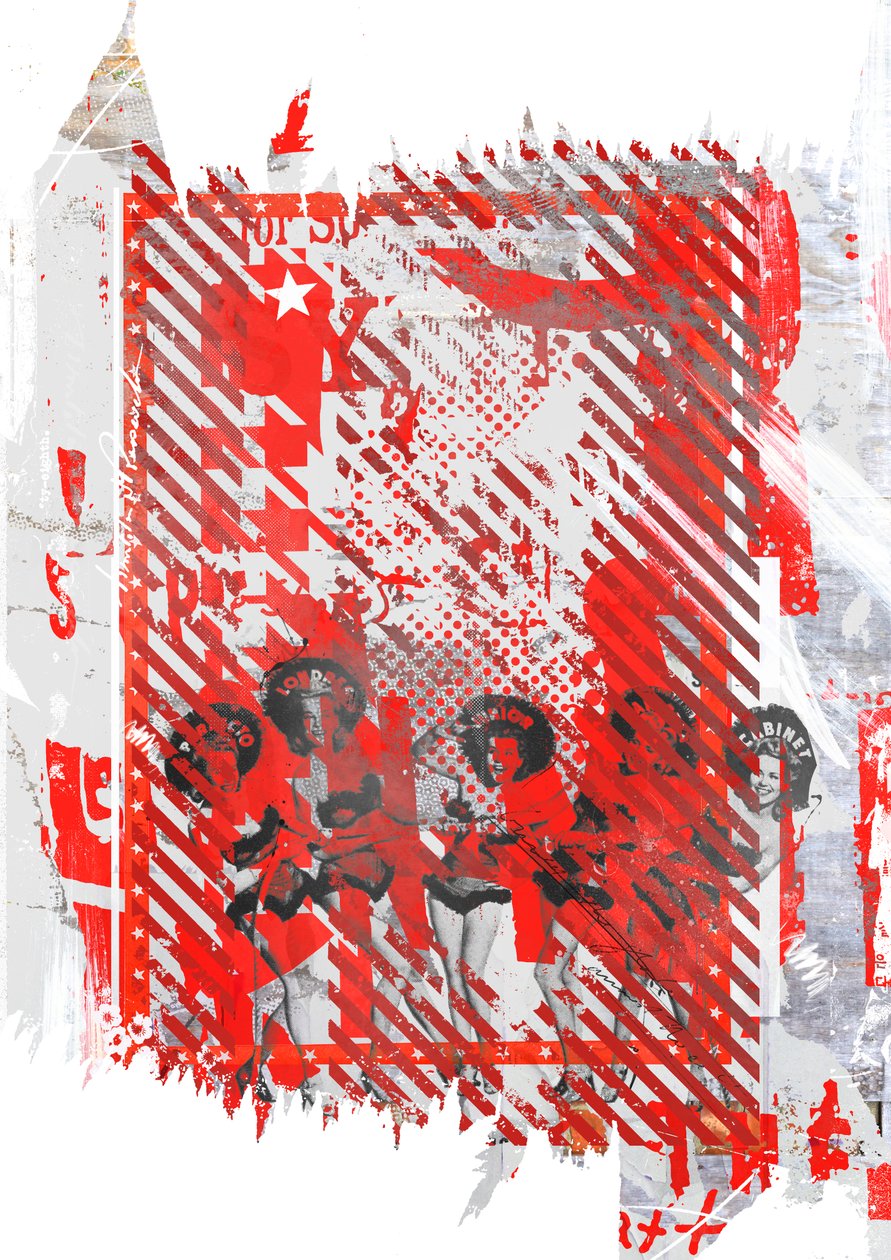 Tracy & her friends, 2015 (キャンバスにコラージュ) 作： Teis Albers