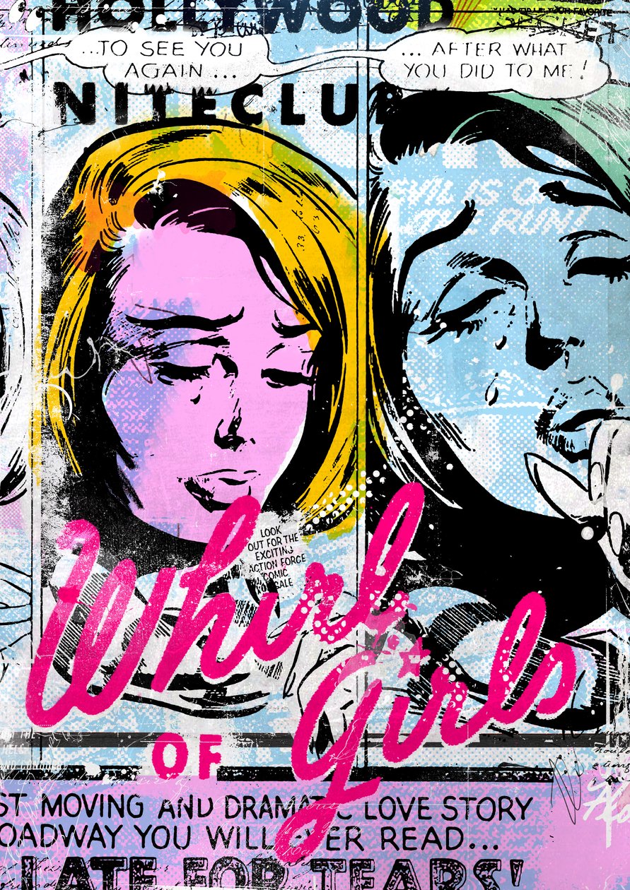 女の子の渦、2015年（キャンバスにコラージュ） 作： Teis Albers