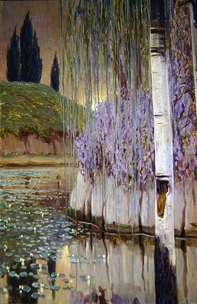 木のある風景、1917 作： テオドロ・ウルフ・フェラーリ