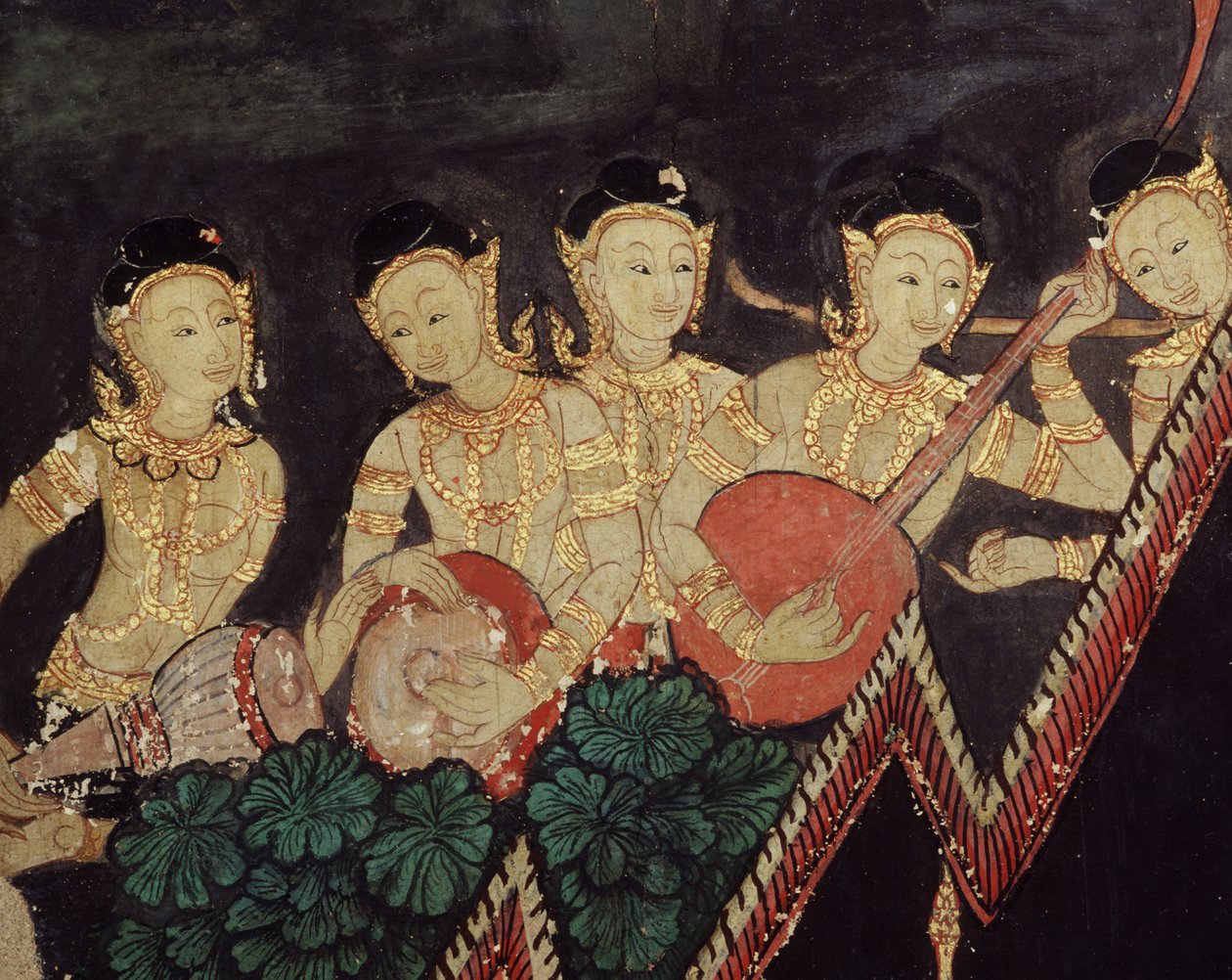 天国のミュージシャンの詳細（壁画） 作： タイの学校