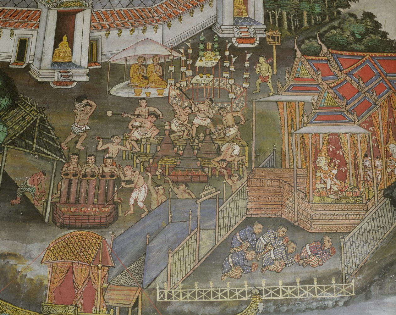 バンコクのピサヌロークの町の詳細 作： タイの学校