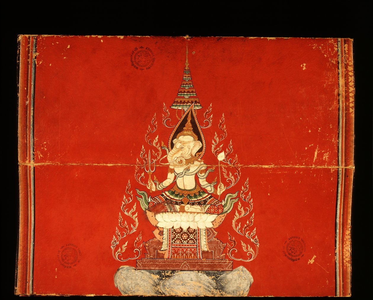 象の訓練に関するガネーシュの原稿（紙にトイレ） 作： タイの学校