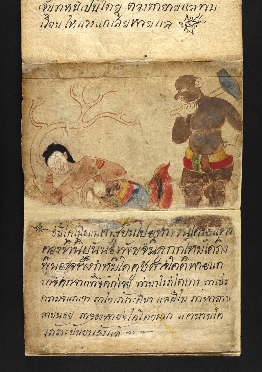 または。 16482、f.48「サトラ」  幸せで健康的な生活を送るための占いとアドバイスについて（紙折り本） 作： タイの学校