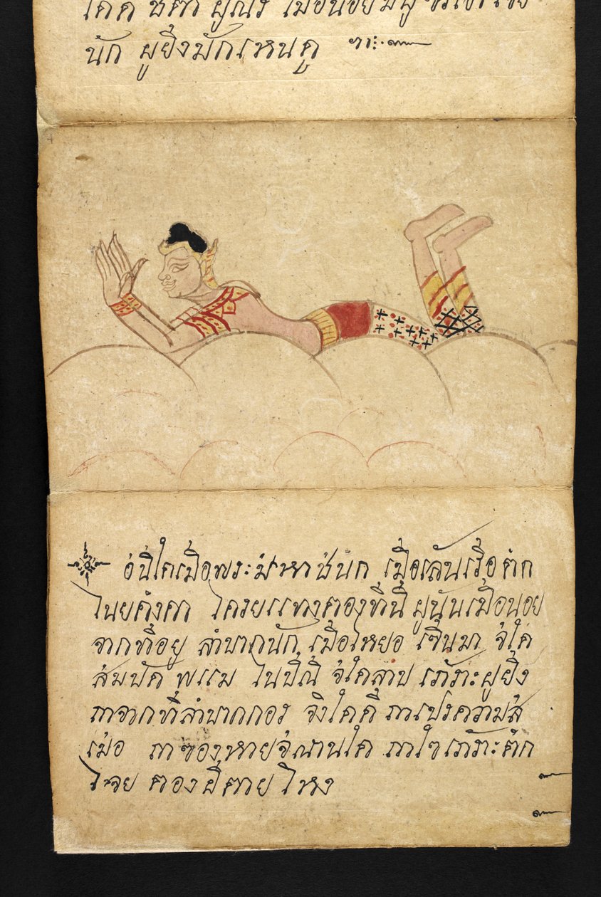 または。 16482、f.4「サトラ」  幸せで健康的な生活を送るための占いとアドバイスについて（紙折り本） 作： タイの学校