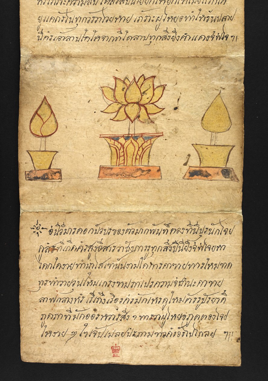 または。 16482、f.63「サトラ」  幸せで健康的な生活を送るための占いとアドバイスについて（紙折り本） 作： タイの学校