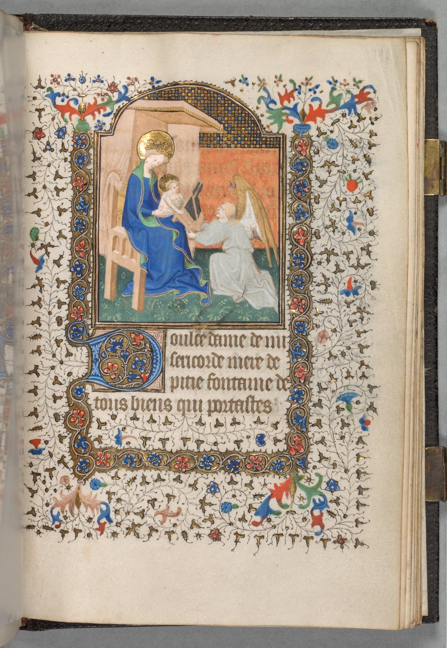 パリの使用時間の本: Fol. 198r、天使とマドンナと子供、c。 1420年。 作： ベッドフォードマスター