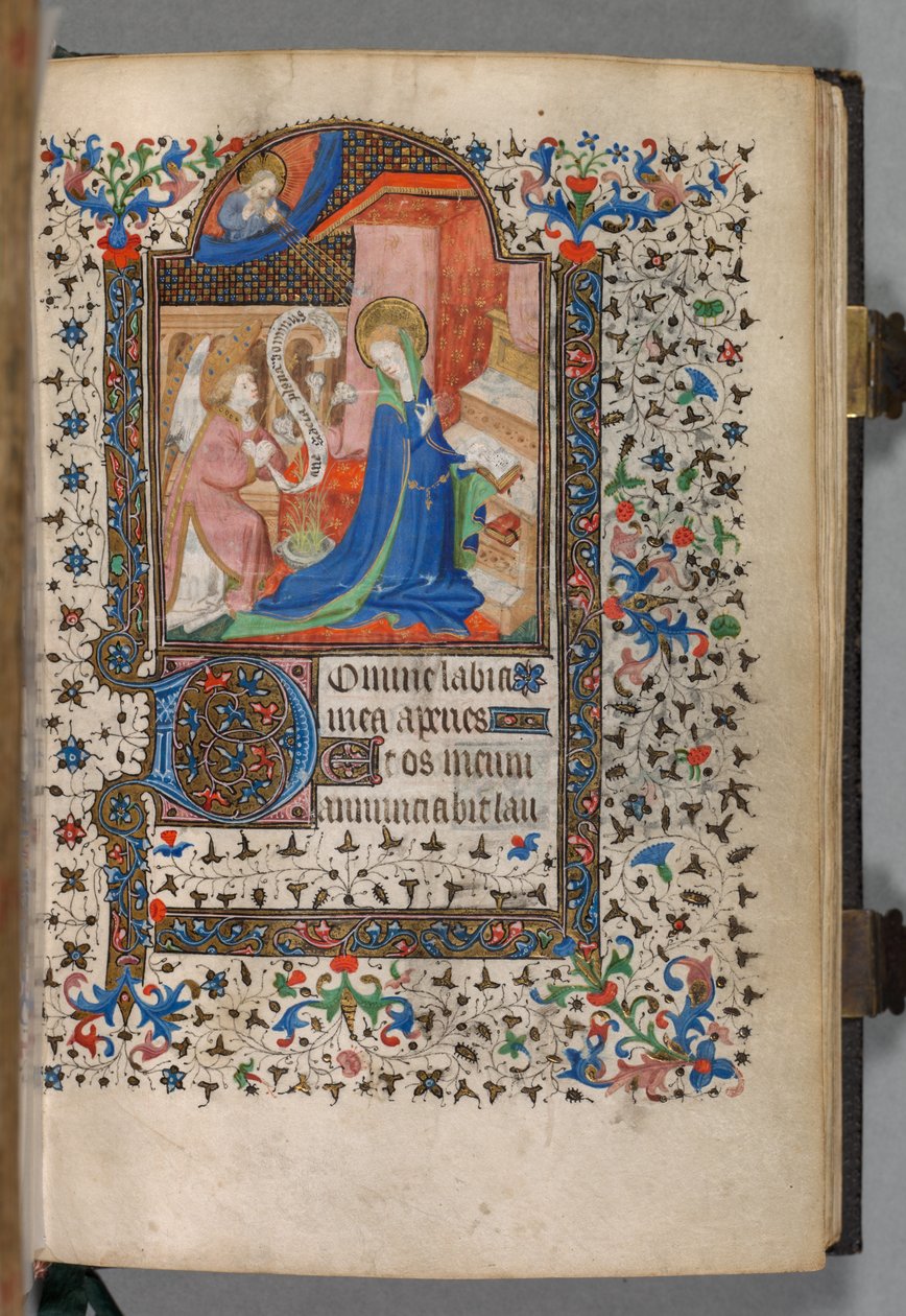 パリの使用時間の本: Fol. 37r、受胎告知、c。 1420年。 作： ベッドフォードマスター