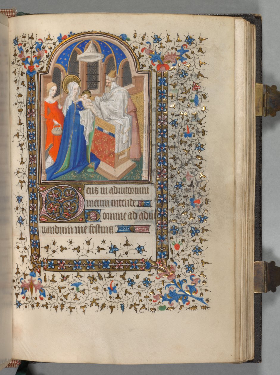 パリの使用時間の本: Fol. 72r、寺院でのプレゼンテーション、c。 1420年。 作： ベッドフォードマスター