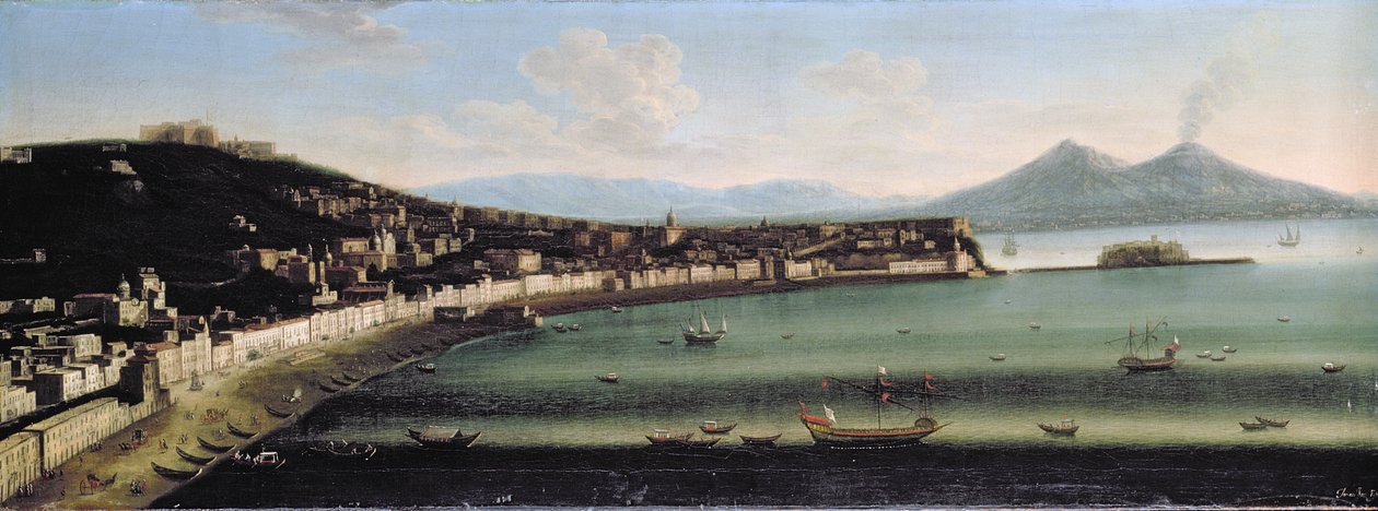 西からのナポリ湾、1710年 作： メトロポリタンマスター