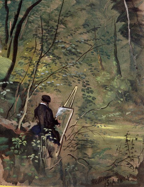 Hestercombe Woods, Somerset 1834 （水彩・グワッシュ） 作： ジョン・イーグルス牧師