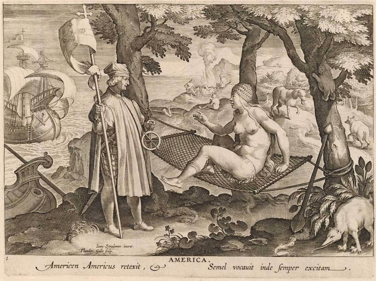 アメリカ 作： Jan van derStraet後のTheodorGalle