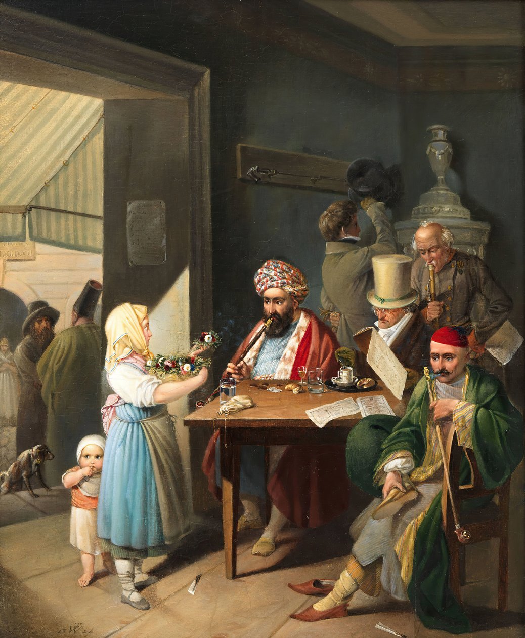 ウィーンの喫茶店でのギリシャ人とトルコ人、1824年。 作： テオドール・レオポルド・ウェラー