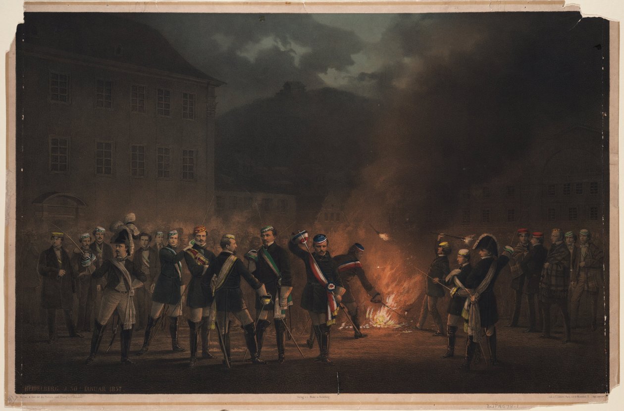 1857 年 1 月 30 日のハイデルベルクでのたいまつ行列 作： セオドア・ヴェルハス