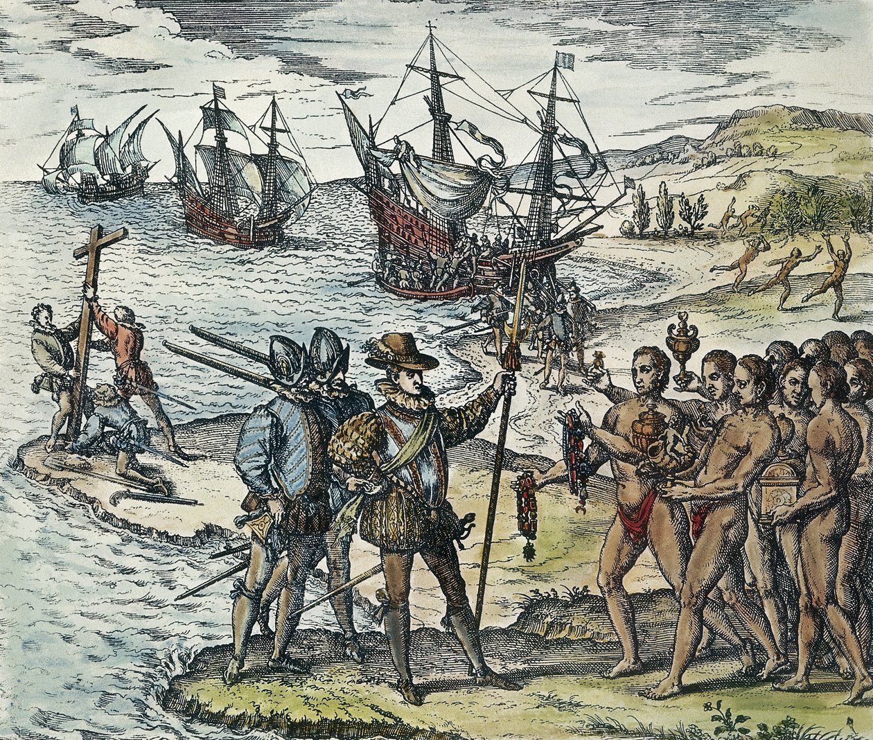 Desembarque de Colombo nas Índias. 1594 (xilogravura) 作： セオドア・ド・ブライ