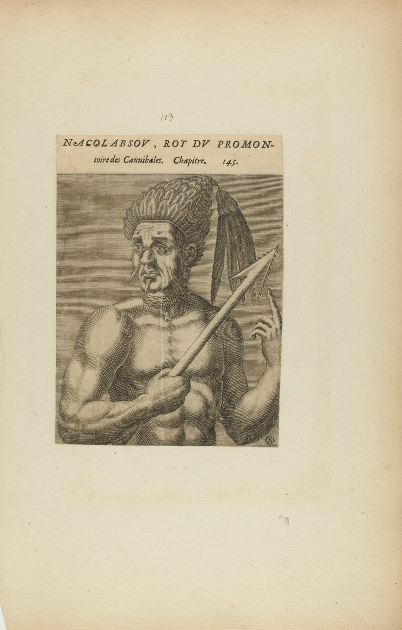 ナコル＝アブソフ、プロモン卿の王-/etoire des....(書籍『Les Vrais Pourtraits et Vies des Hommes Illustres』より) 作： セオドア・ド・ブライ