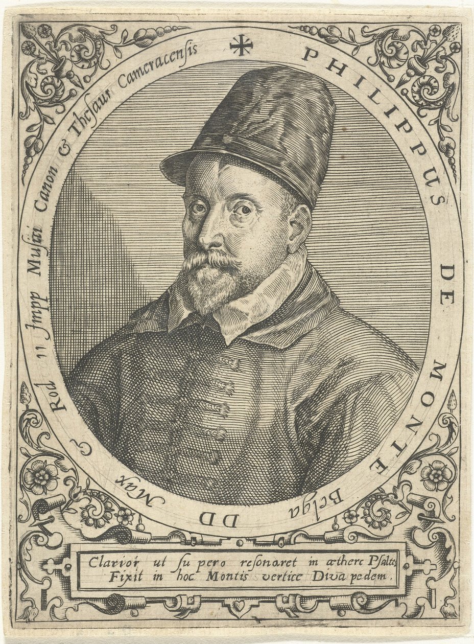 作曲家Philippe de Monte 1521-1603の肖像c。 1598 作： セオドア・ド・ブリー