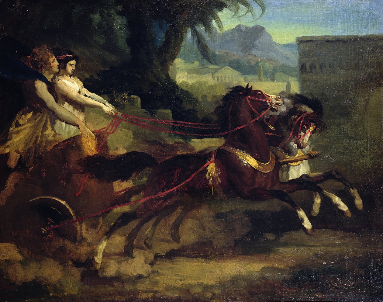 カールヴェルネの絵画の後の古代の戦車レース 作： セオドア・ジェリコー