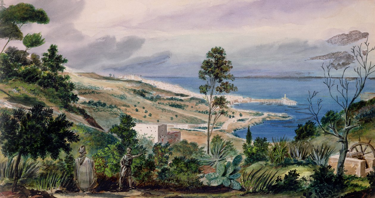 アルジェの概観、c.1835 作： セオドア・ルブラン