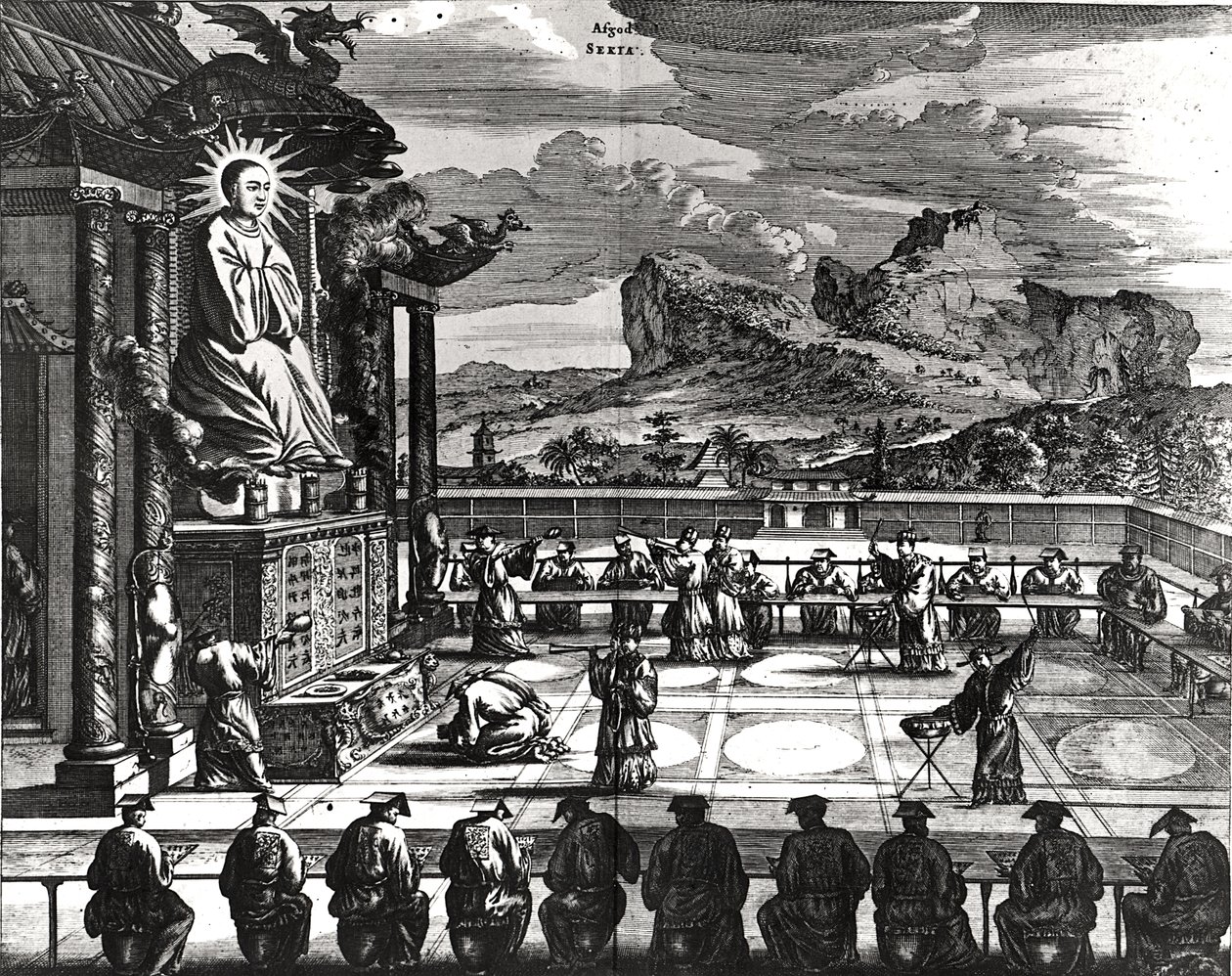1670年に出版された「インドオリエンタリス」の仏教式 作： セオドア・ド・ブリー
