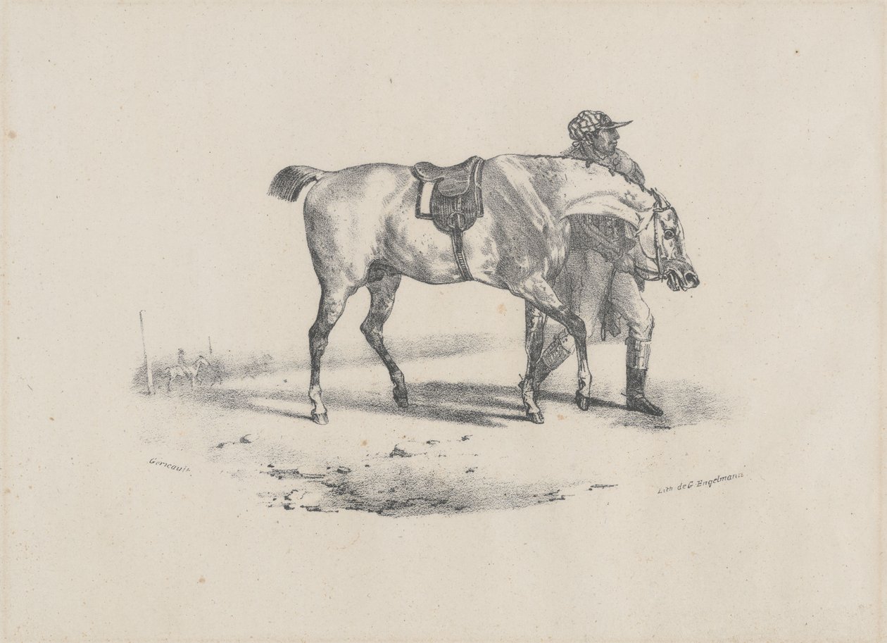 レース前に散歩させられている馬（A Horse Being Walked Before the Race） 作： セオドア・ジェリコー