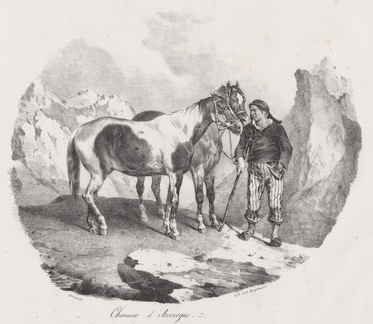 オーヴェルニュの馬（Auvergne Horses） 作： セオドア・ジェリコー