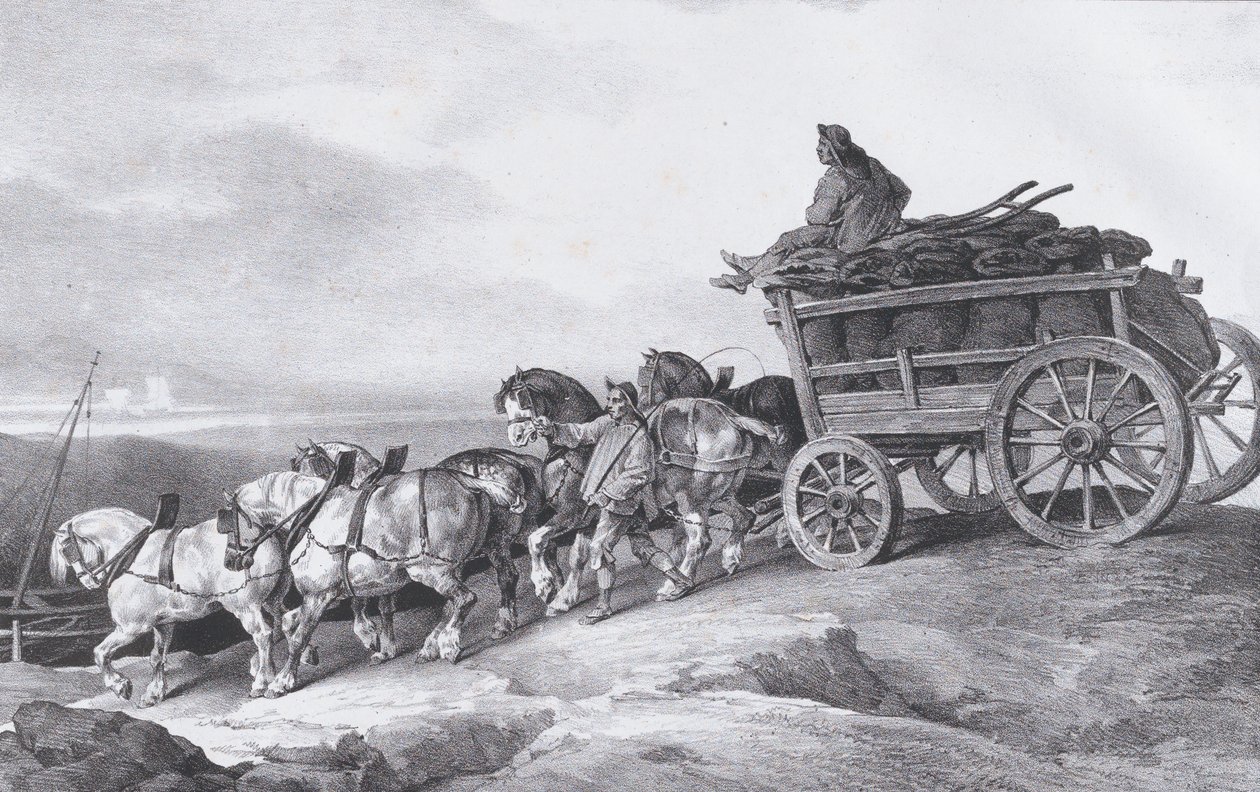 石炭荷馬車 [原文のまま] 馬が描いた、1822 年。 作： セオドア・ジェリコー