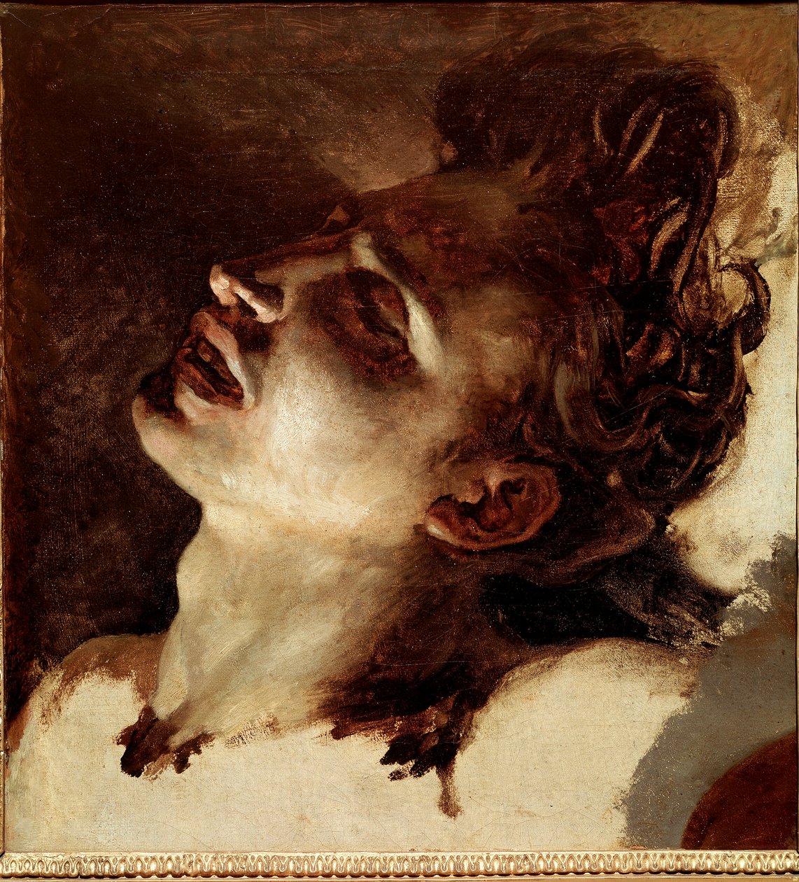 死んだ若者の頭 ジャン・ルイ・セオドア・ジェリコー（1791-1824）の絵画 19世紀 日。31x33 cm ルーアン、ミュゼ・デ・ボザール 作： セオドア・ジェリコー
