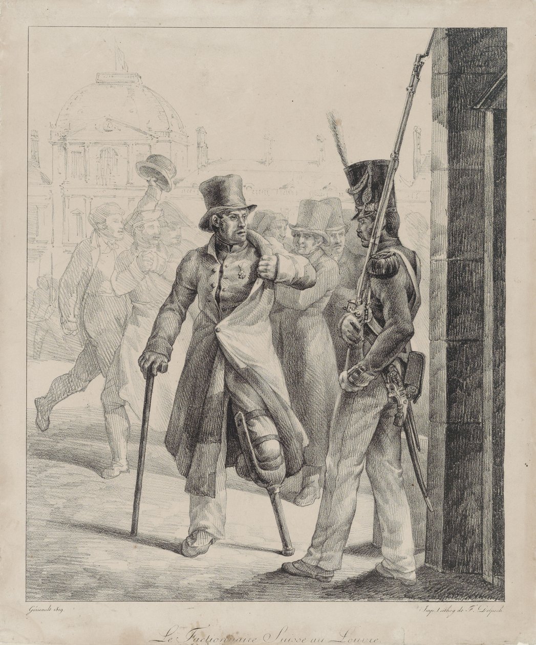 ルーヴル美術館のスイス近衛兵（The Swiss Royal Guard Sentry at the Louvre） 作： セオドア・ジェリコー