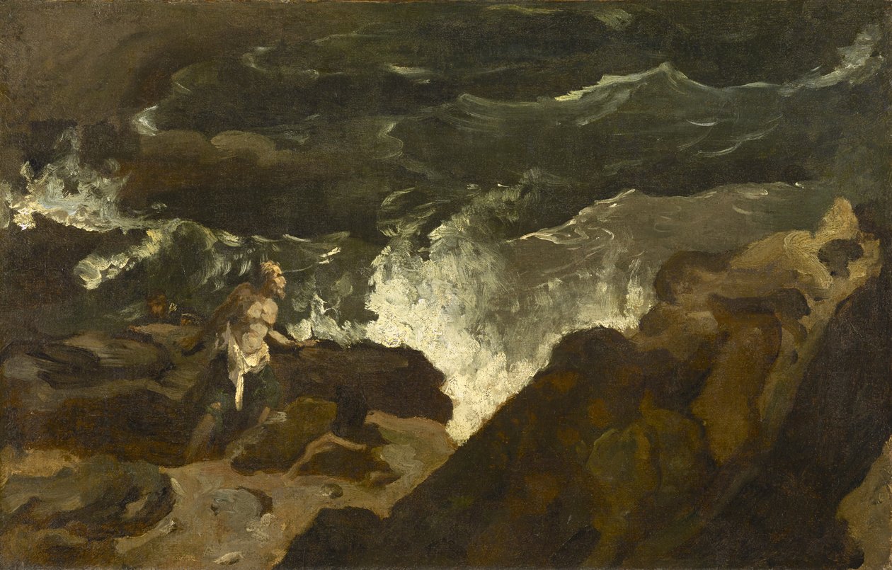 ビーチで難破、1822年頃（キャンバスに油彩、紙に油彩） 作： セオドア・ジェリコー