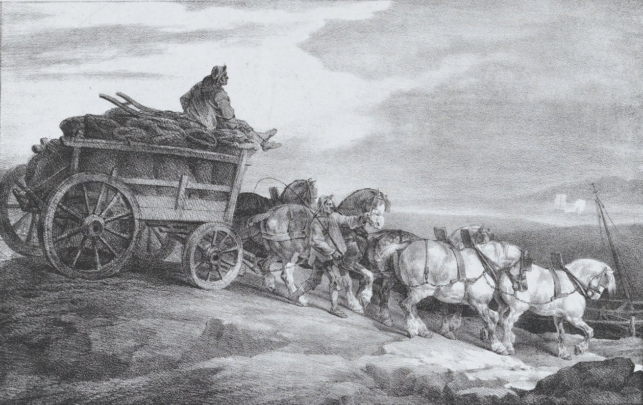 石炭荷馬車 [sic.]、1821 年。 作： セオドア・ジェリコー