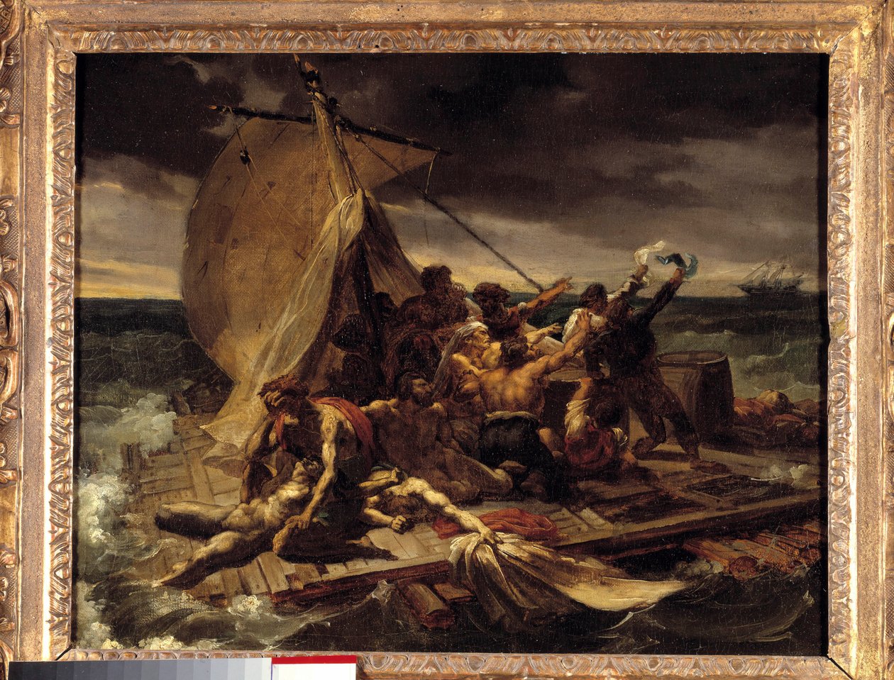 メドゥーゼの筏」プルミエールのスケッチ。セオドア・ジェリコー（1791-1824）の絵画。ディム。0.37×0.46m。 作： セオドア・ジェリコー