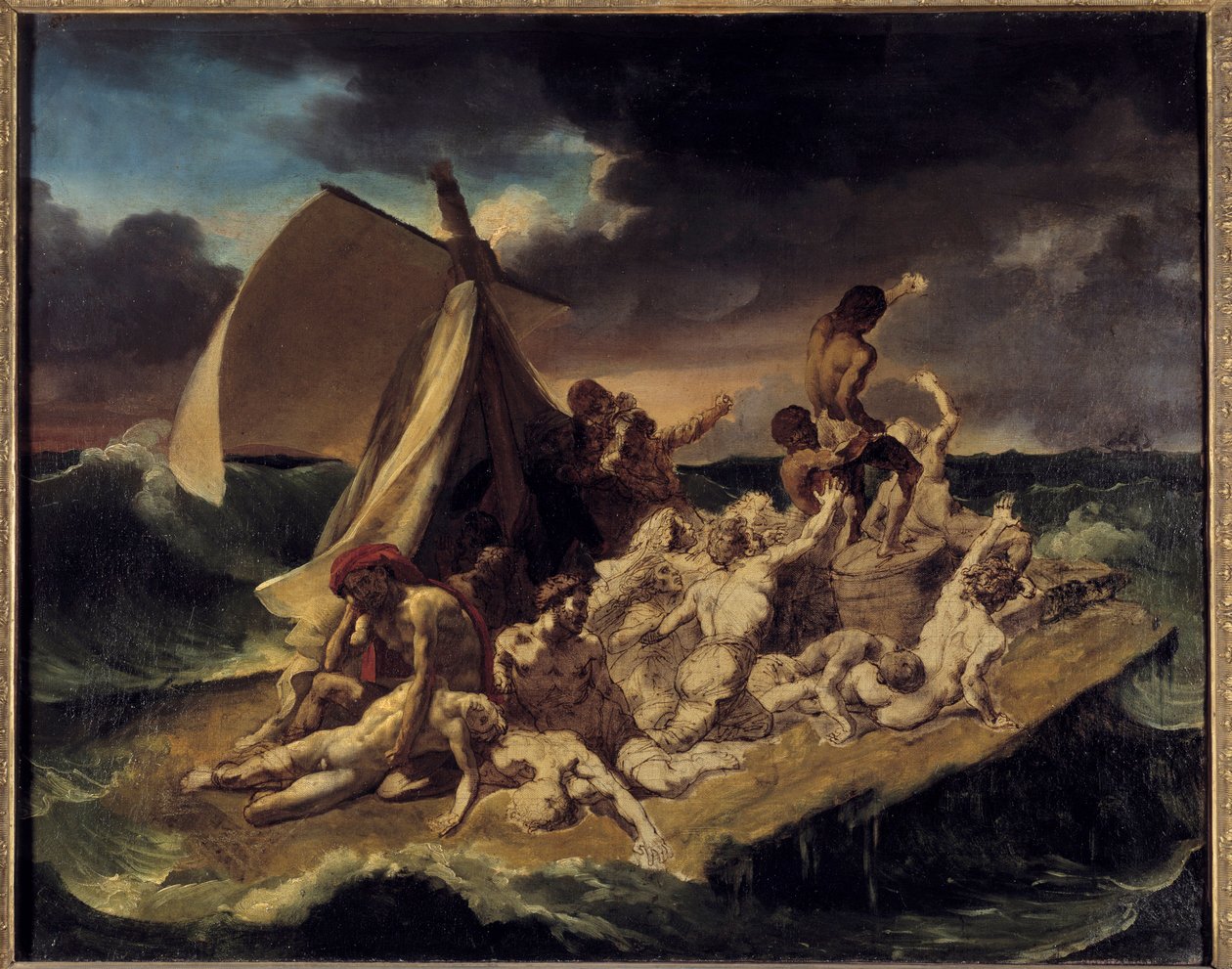 メドゥーゼ・スケッチのいかさま。テオドール・ジェリコー（1791-1824）の絵画。1816年日。0.65 X 0.83 m. 作： セオドア・ジェリコー