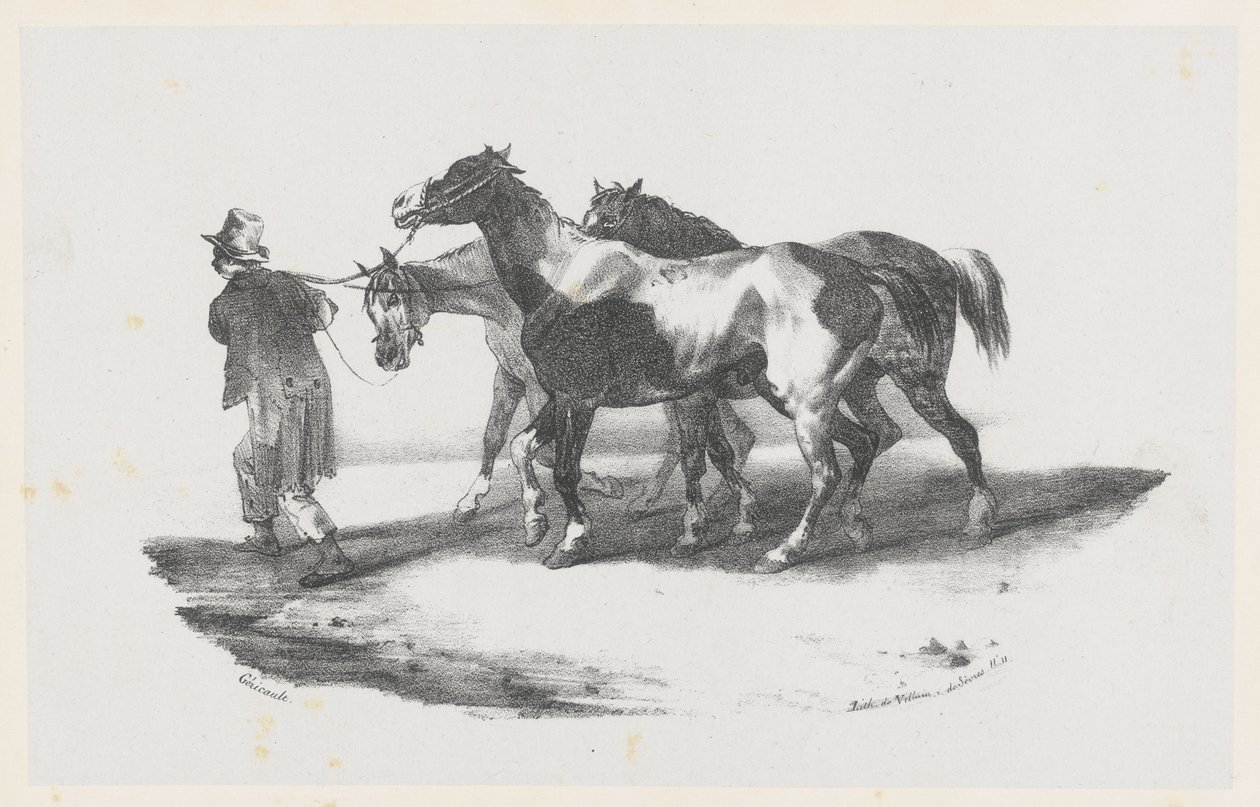 屠殺場へ連れて行かれる三頭の馬（Three Horses Being Led to the Slaughterhouse） 作： セオドア・ジェリコー
