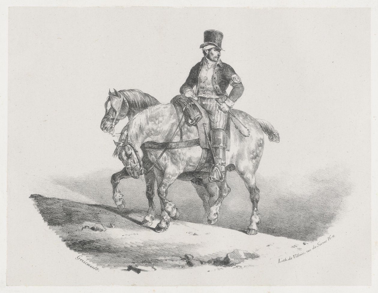 『郵便騎手、あるいは二頭の馬具を付けた馬』（A Postilion or The Two Harnessed Horses） 作： セオドア・ジェリコー