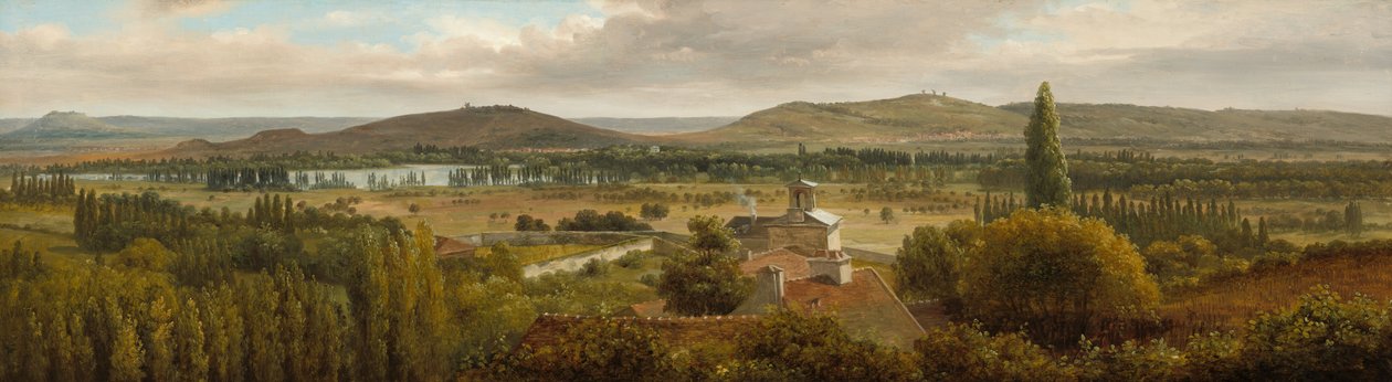モーゼル川近くのパノラマ風景、c。 1830年。 作： テオドール・ルソー