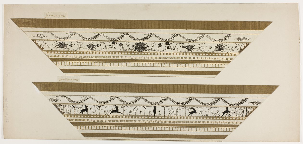 牡鹿と花の模様の額縁、上部額縁部分 作： セオドア・ルーセル