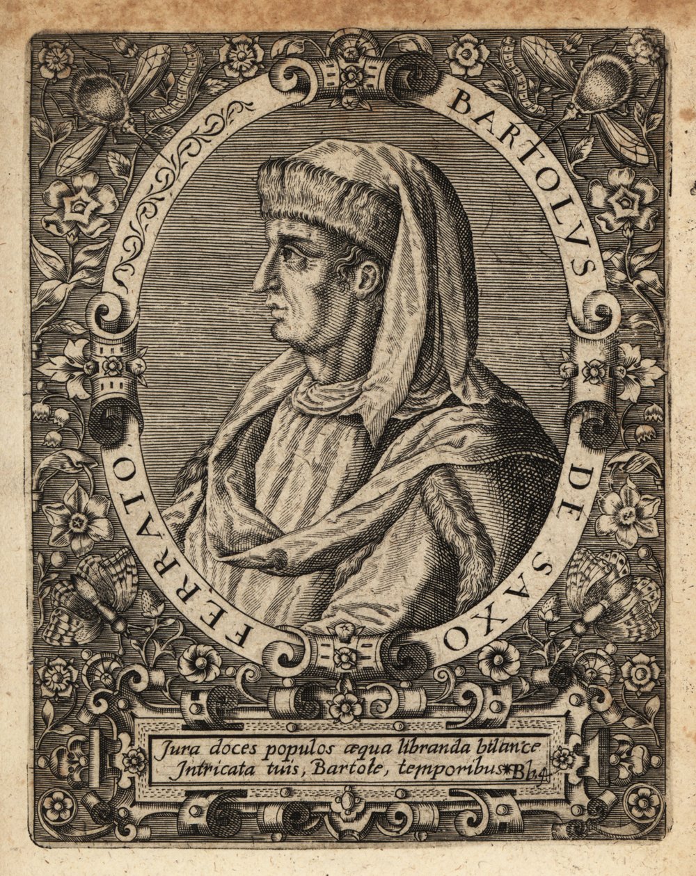 Bartolus de Saxoferrato（イタリアの法学者）。 作： セオドア・ド・ブリー