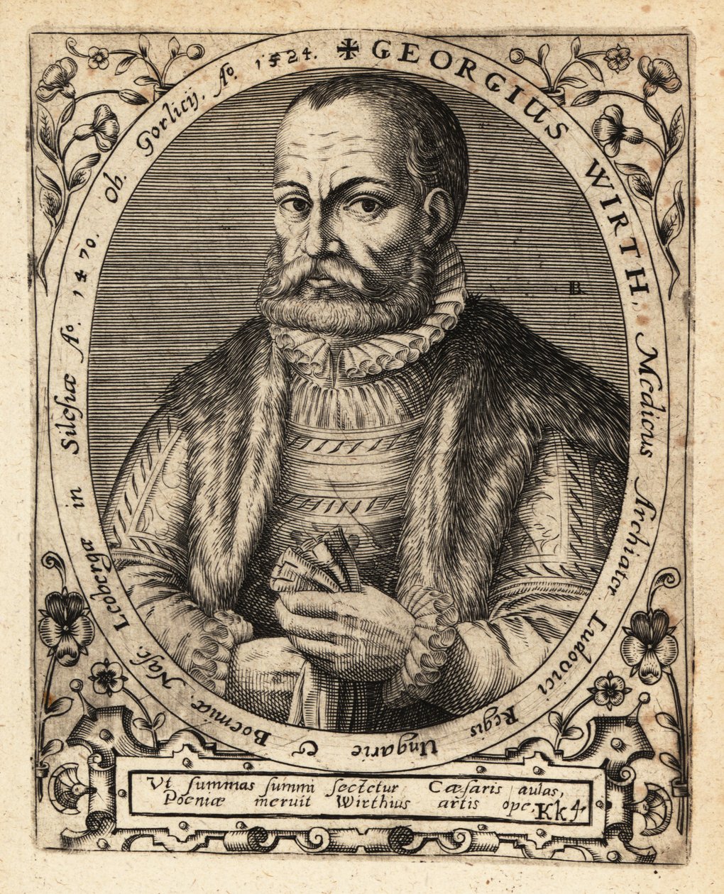 ドイツ人医師、George Wirth（1424年、Gorlice生まれ）。 作： セオドア・ド・ブリー