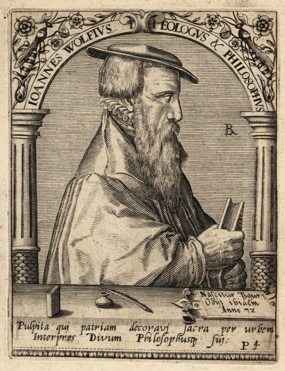 Johannes Wolf, c.1521-1572, スイスの改革派神学者。 作： セオドア・ド・ブリー